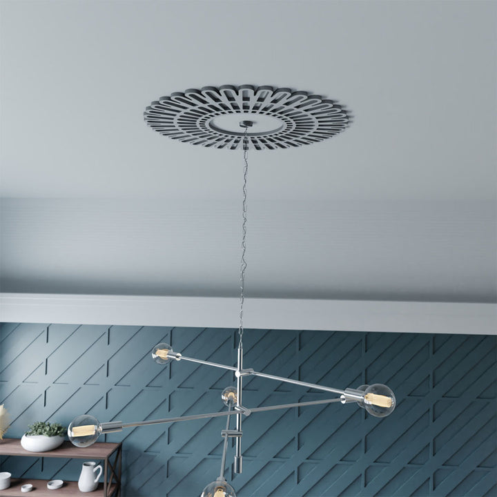 Cornelius Ceiling Medallion Ekena Millwork Color: Nickel Size: 32" H x 32" W x 1" D