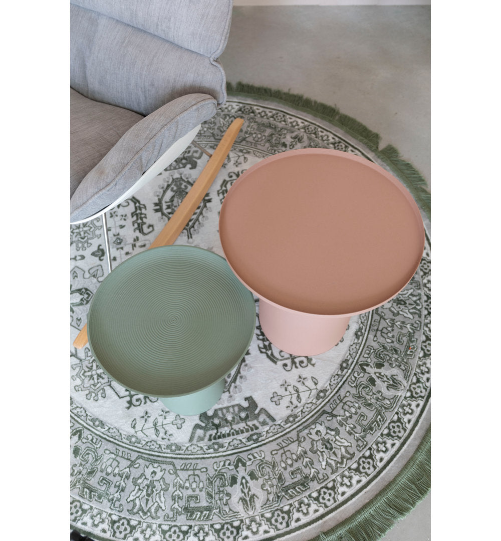 Ringar Tray Top Pedestal End Table Luxury Furnitures Color: Rose Pink