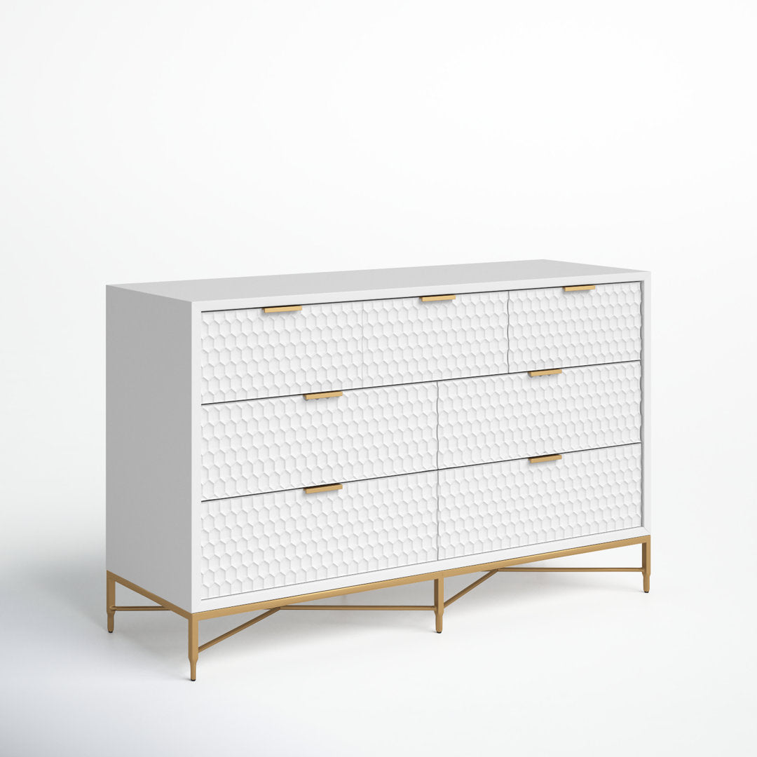 Capra 7 Drawer 56" W Double Dresser AllModern Color: White