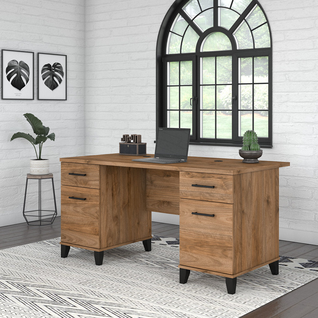 Magomed Executive Desk Gracie Oaks Color: Fresh Walnut