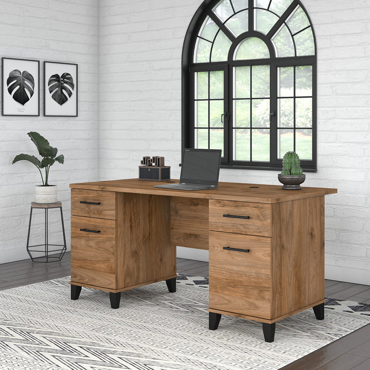 Magomed Executive Desk Gracie Oaks Color: Fresh Walnut