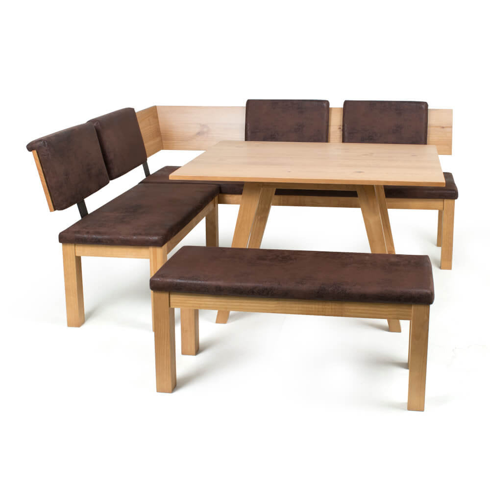 Desouza 3 - Piece Pine Solid Wood Breakfast Nook Dining Set Brayden Studio® Finish: Almond