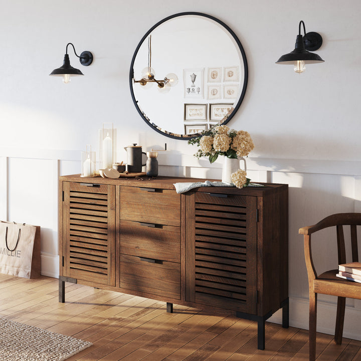 Miller 55'' Solid Wood Sideboard, Brown Sideboard Millwood Pines