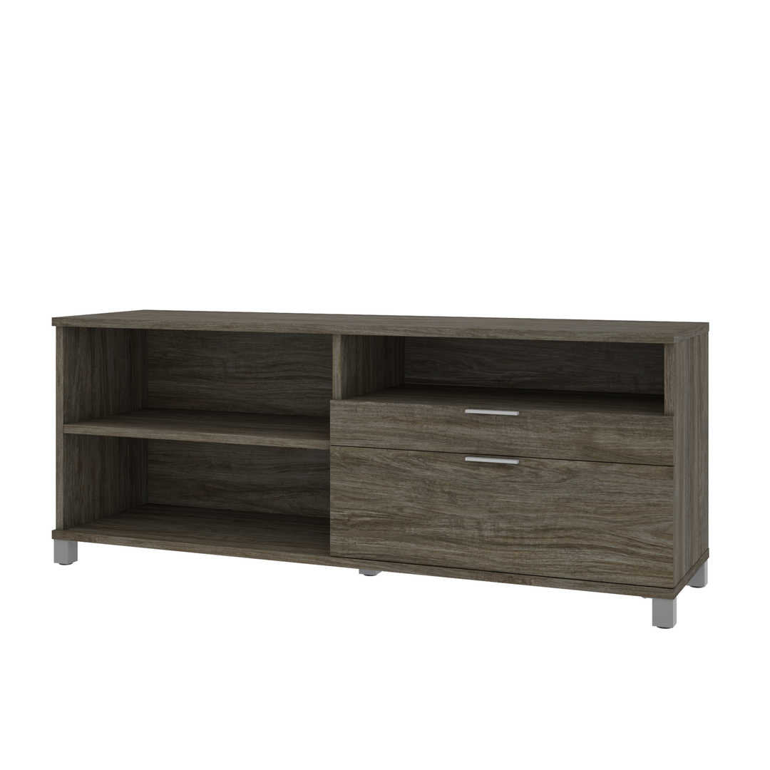 Idael 2 - 72W Credenza with 2 Drawers Ivy Bronx Finish: Walnut Gray