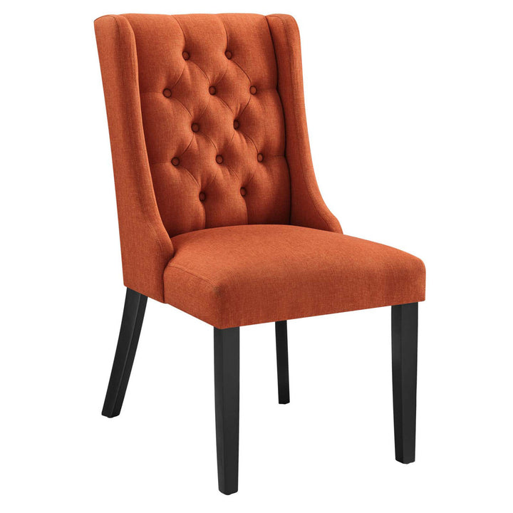 Modway Baronet Button Tufted Fabric Dining Chair Modway Upholstery Color: Orange