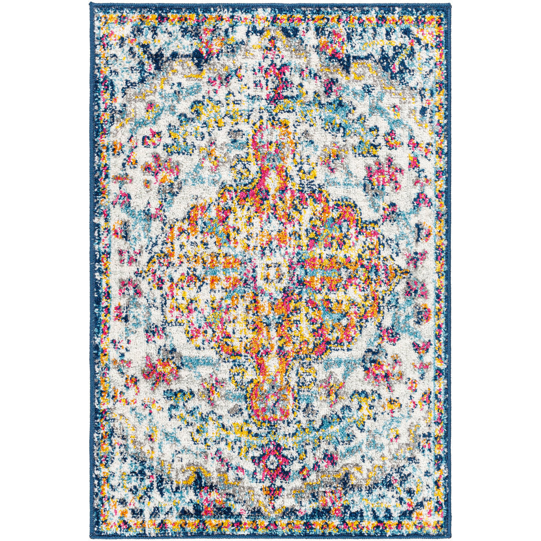 Hillsby Oriental Blue/Orange Area Rug Mistana™ Rug Size: Rectangle 2' x 3'