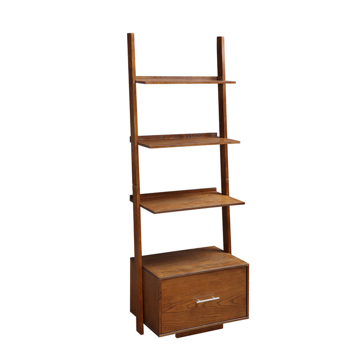69'' H x 24.75'' W Solid Wood Ladder Bookcase Ebern Designs Color: Dark Walnut