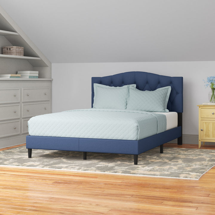 Arnette Tufted Upholstered Low Profile Platform Bed Andover Mills™ Color: Denim Blue Size: Queen
