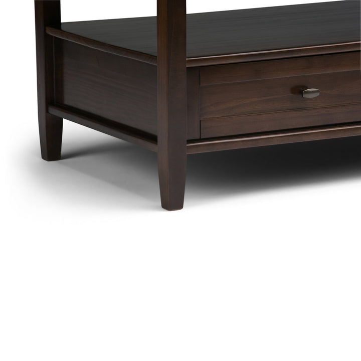 Warm Shaker SOLID WOOD 48 inch Wide Rectangle Transitional Coffee Table Simpli Home Color: Tobacco Brown