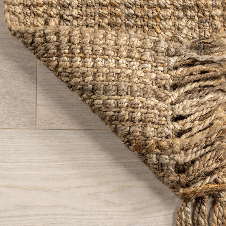 Isalena Handmade Flatweave Farmhouse Jute Area Rug in Natural Gracie Oaks Rug Size: Rectangle 7'6" x 9'6"