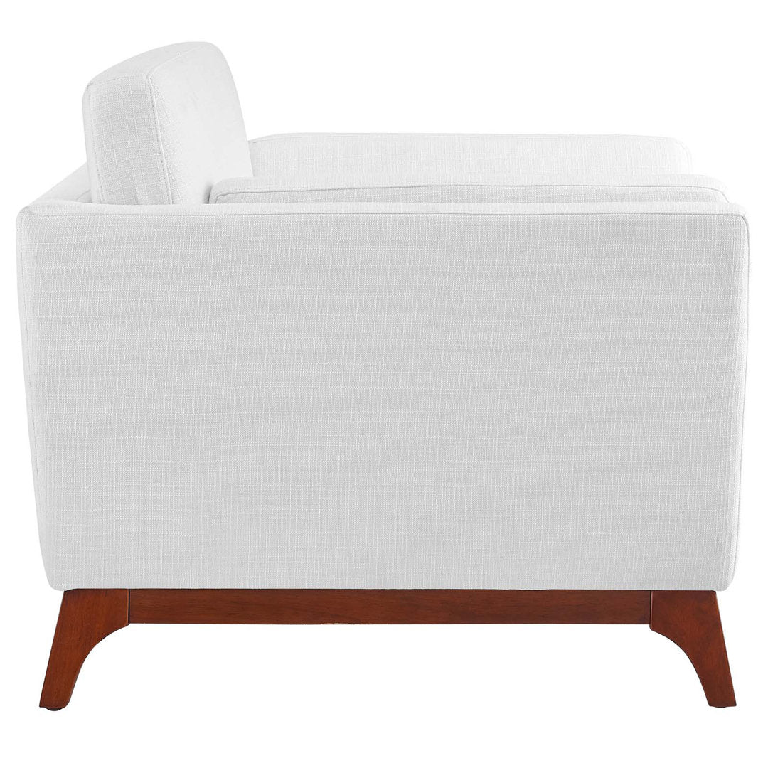 Bartouille Upholstered Fabric Armchair Union Rustic Fabric: White Polyester