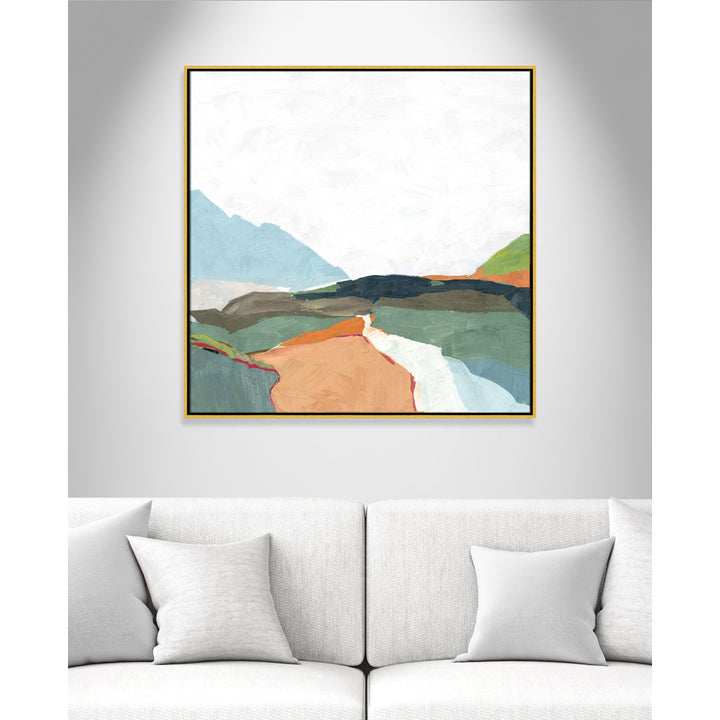 April Morning - Floater Frame Painting on Canvas Joss & Main Size: 37.5" H x 37.5" W x 2" D Format: Gold