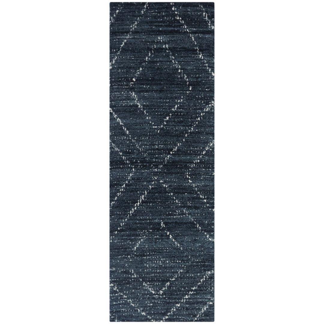 Beveridge Geometric Dark Blue Area Rug Mercury Row® Rug Size: Runner 2'2" x 7'