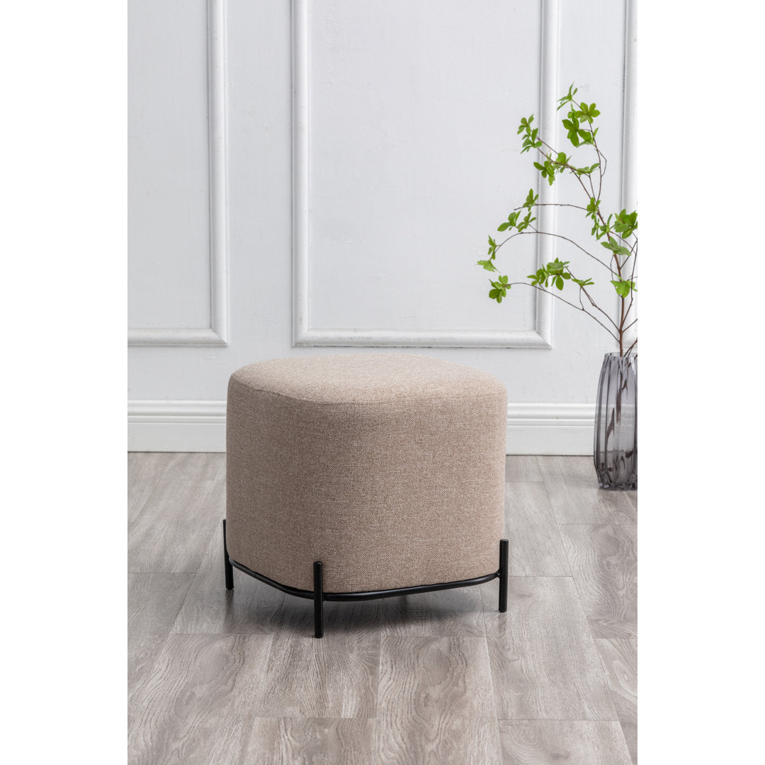 Ohman 16.5'' Wide Square Cube Ottoman Mercury Row® Leg Color: Black Body Fabric: Light Brown Basketweave