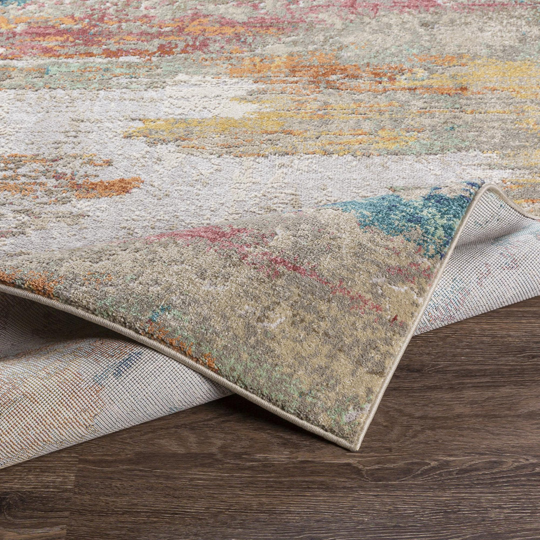 Diorio Saffron/Teal/Light Gray Area Rug Wade Logan® Rug Size: Rectangle 2' x 3'