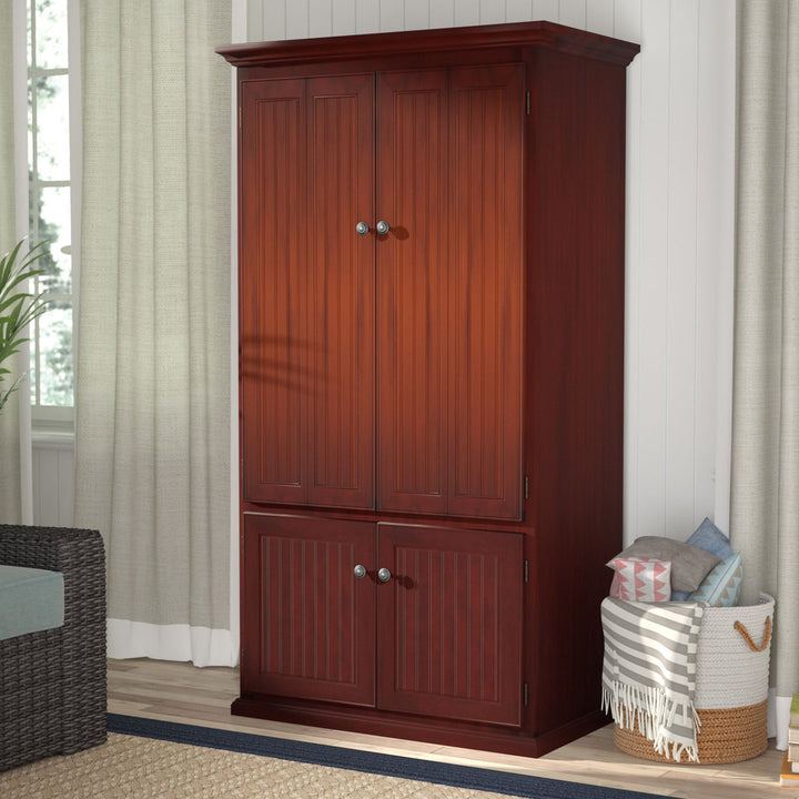 Neasa Solid Wood Armoire Desk Breakwater Bay Color: European Ivory