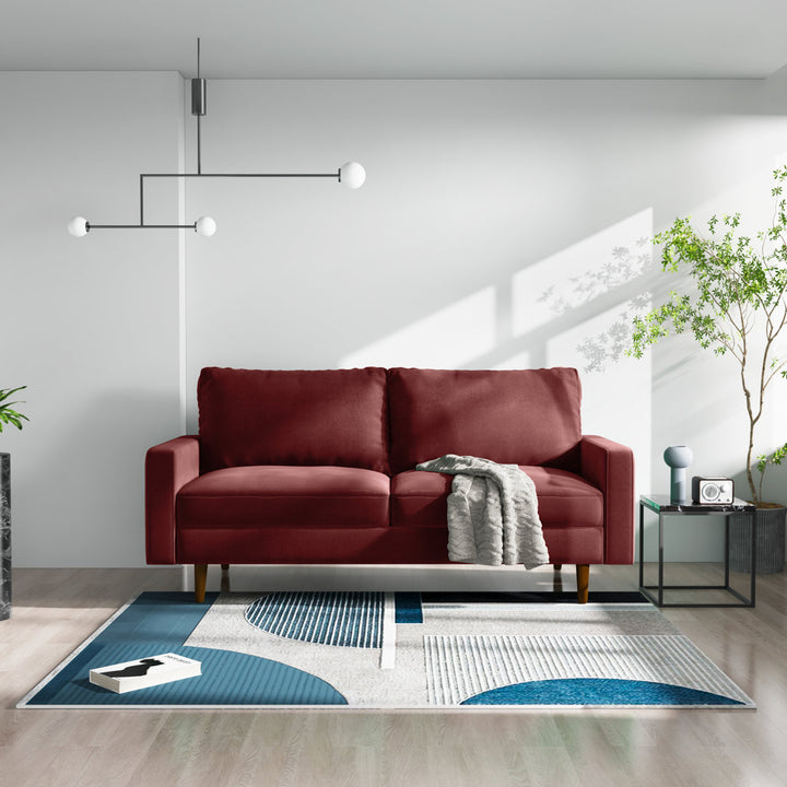 Markham 70" Velvet Square Arm Sofa Willa Arlo™ Interiors Fabric: Wine Red Polyester