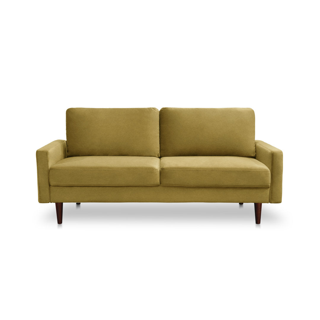Markham 70" Velvet Square Arm Sofa Willa Arlo™ Interiors Fabric: Golden Rod Polyester