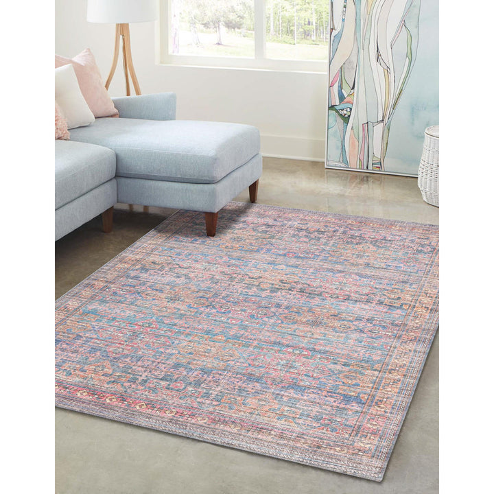 Hadsell Machine Made Power Loom Antique Blue Area Rug Langley Street® Rug Size: Rectangle 5'3" x 8'