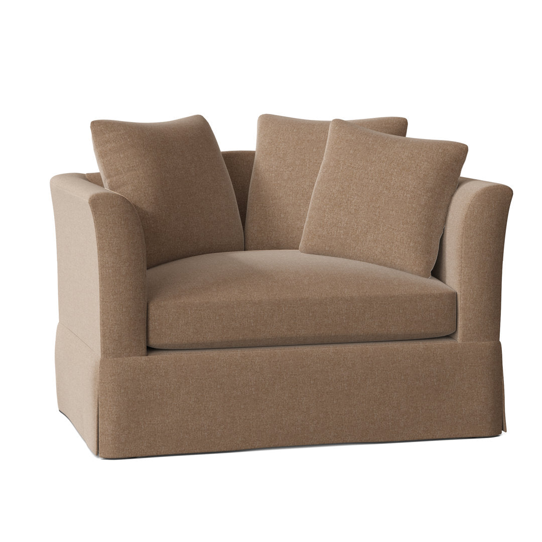 Charlene 50" Wide Armchair Highland Dunes Body Fabric: Crafty Sand, Throw Pillow Fabric: Crafty Portobello