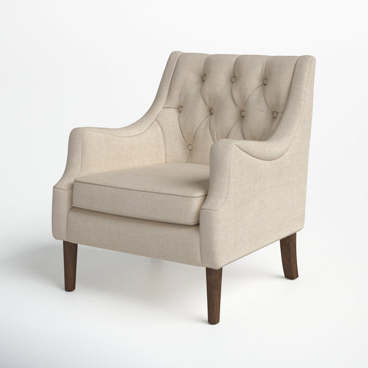 Anatonia 29.25" Wide Tufted Wingback Chair Birch Lane™ Fabric: Beige