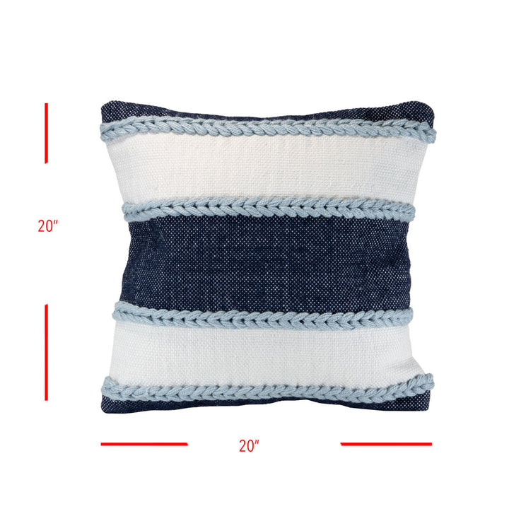 Hand Woven Decorative Outdoor Square Pillow Cover & Insert Foreside Home & Garden