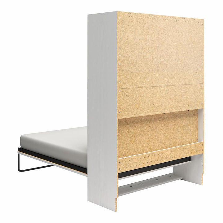 Makassar Murphy Bed with Gallery Shelf & Touch Sensor LED Lighting Wade Logan® Color: White Size: Full / Double