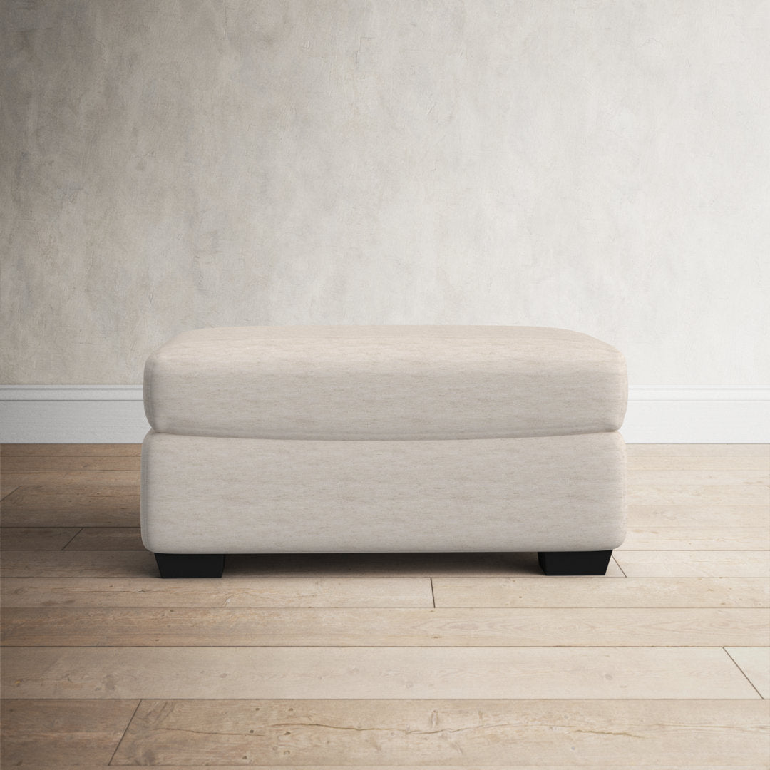 Cranbrook Upholstered Ottoman Birch Lane™ Fabric: Bella Ink Performance Velvet