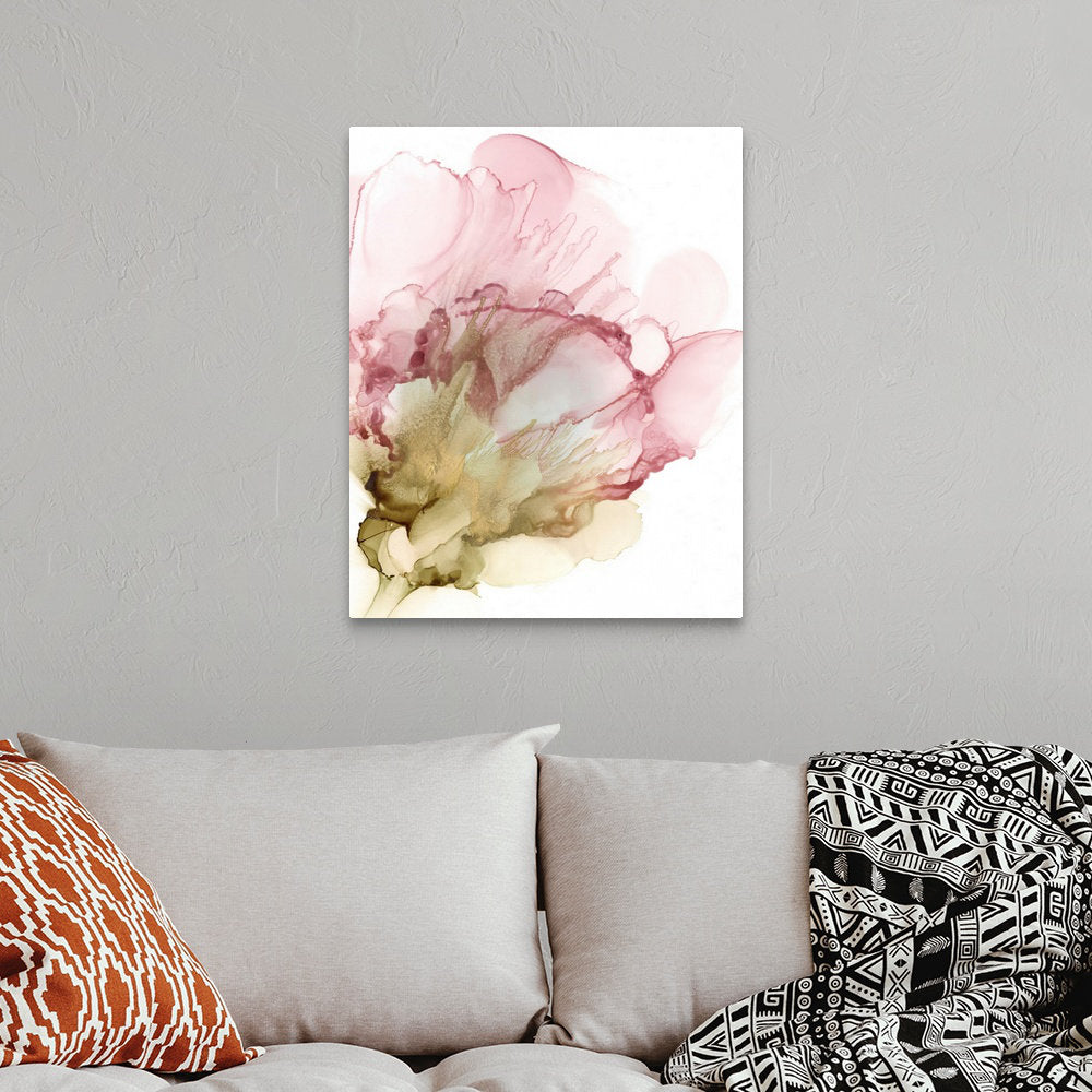 Flowering Pink II' by Jennifer Goldberger - Painting Print on Canvas Latitude Run® Size: 30" H x 24" W x 1.25" D Format: Wrapped Canvas