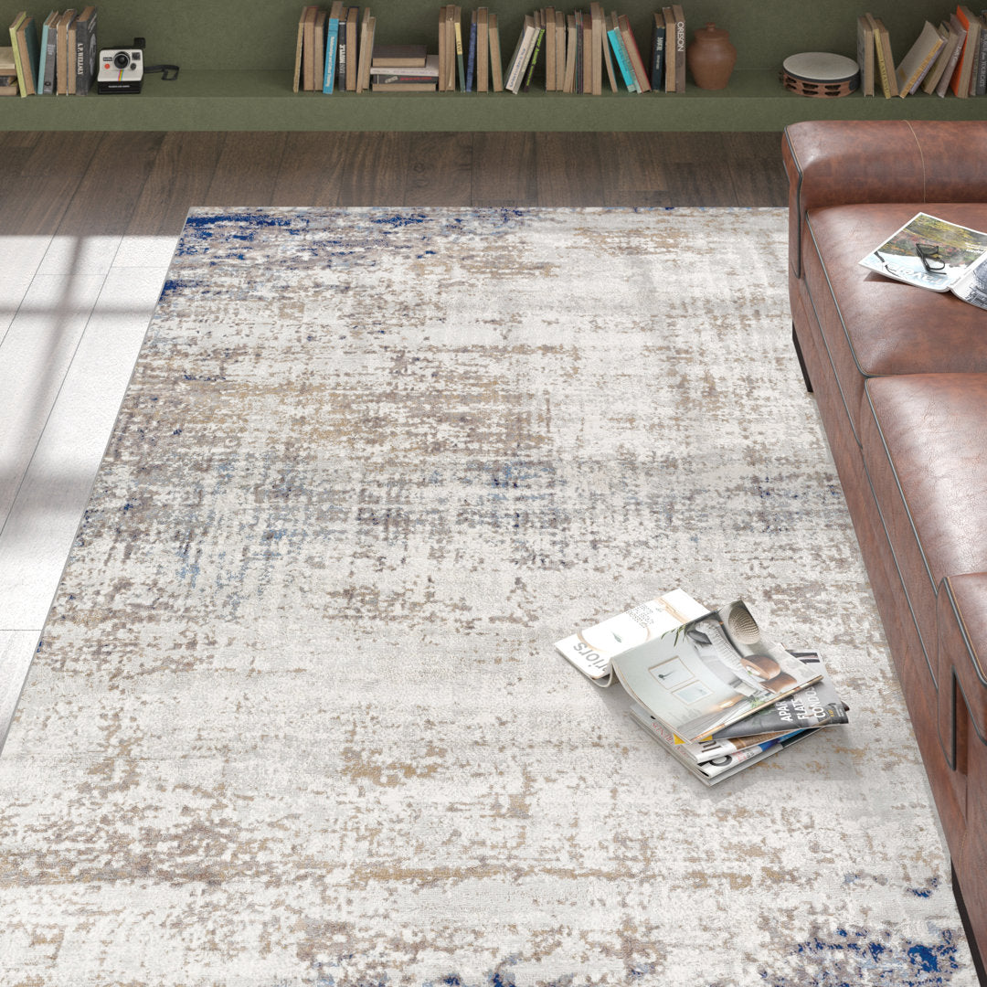 Jemison Abstract Blue/Ivory Area Rug Trent Austin Design® Rug Size: Rectangle 5'3" x 7'1"