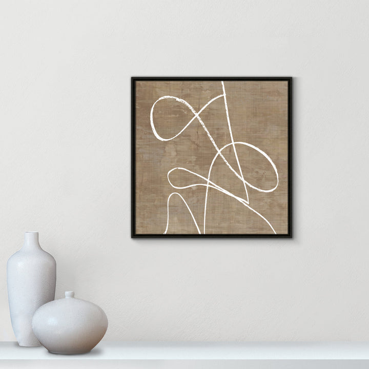 Swooping Lines - Floater Frame Painting on Canvas Joss & Main Size: 25.5" H x 25.5" W x 2" D Format: Espresso