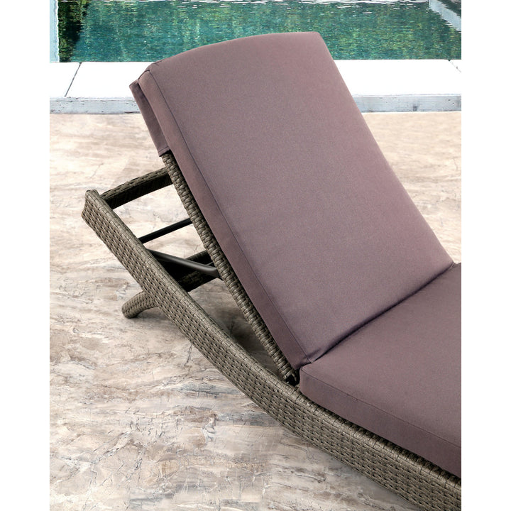 Cleghorn 79" Long Reclining Single Chaise Sunbrella with Cushion Ivy Bronx Color: Seal Gray
