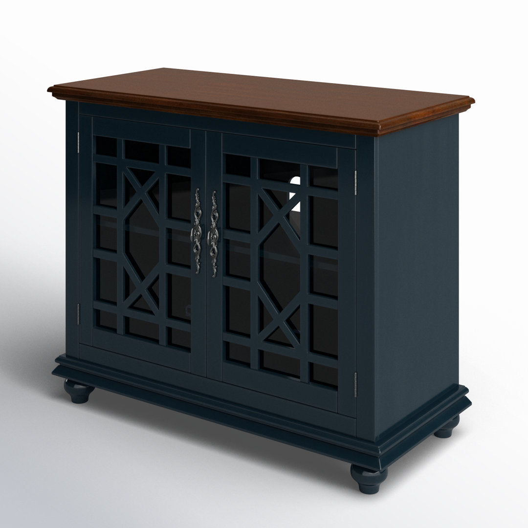 Ahmara 2 - Door Accent Cabinet Three Posts™ Color: Coffee Walnut/Catalina Blue