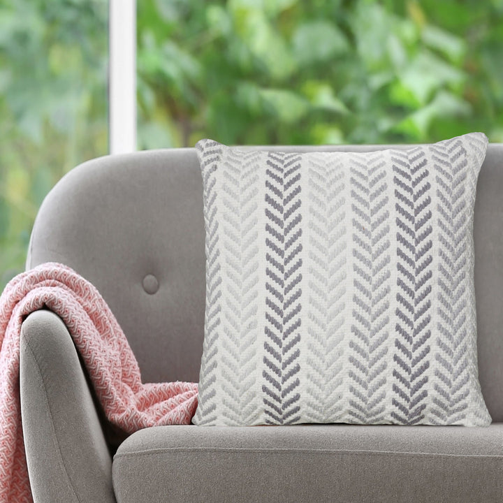 Hand-Woven Chevron Cotton Throw Pillow Rajani Home Color: Pastel Blue