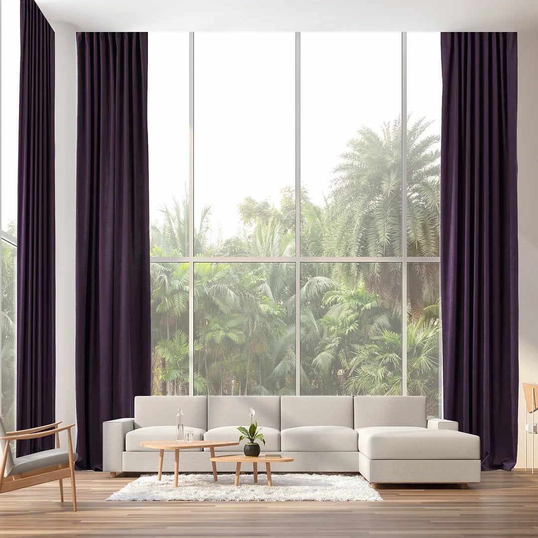 Extra wide x Extra Long Custom Made Decorative Single Panel Lilijan Home & Curtain Curtain Color: Purple Size per Panel: 100" W x 288" L