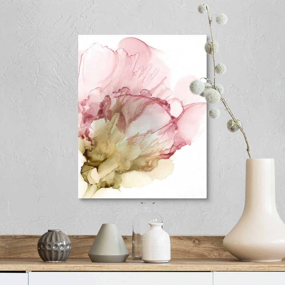 Flowering Pink II' by Jennifer Goldberger - Painting Print on Canvas Latitude Run® Size: 14" H x 11" W x 1.25" D Format: Wrapped Canvas