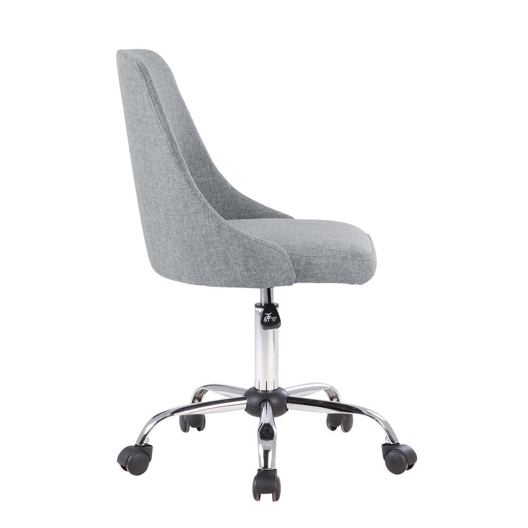 Natalia Fabric Upholstered Office Chair with Chrome Base Etta Avenue™ Teen Upholstery Color: Gray