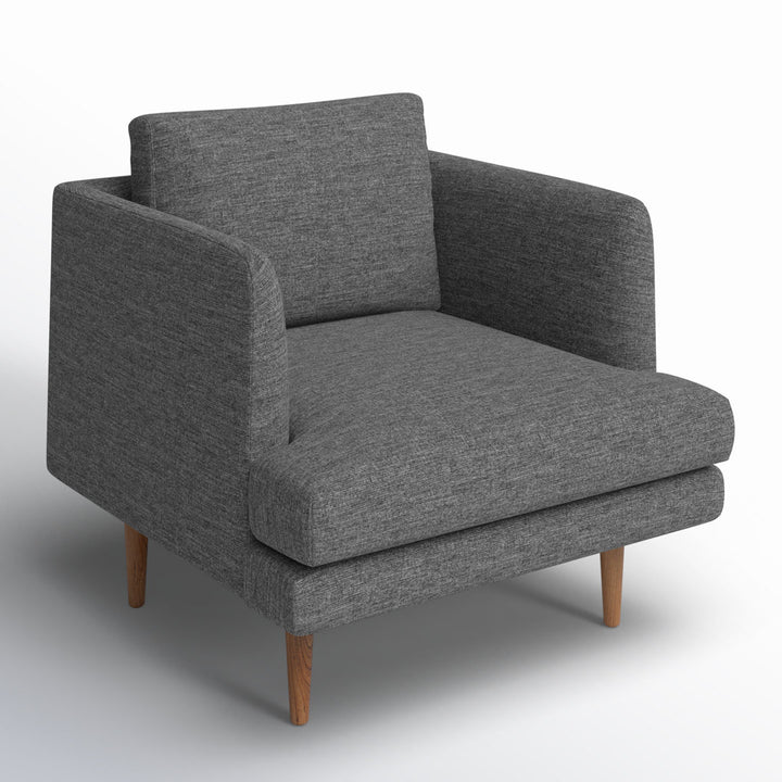 Miller Upholstered Armchair AllModern Fabric: Venga Antrazite Performance Basketweave