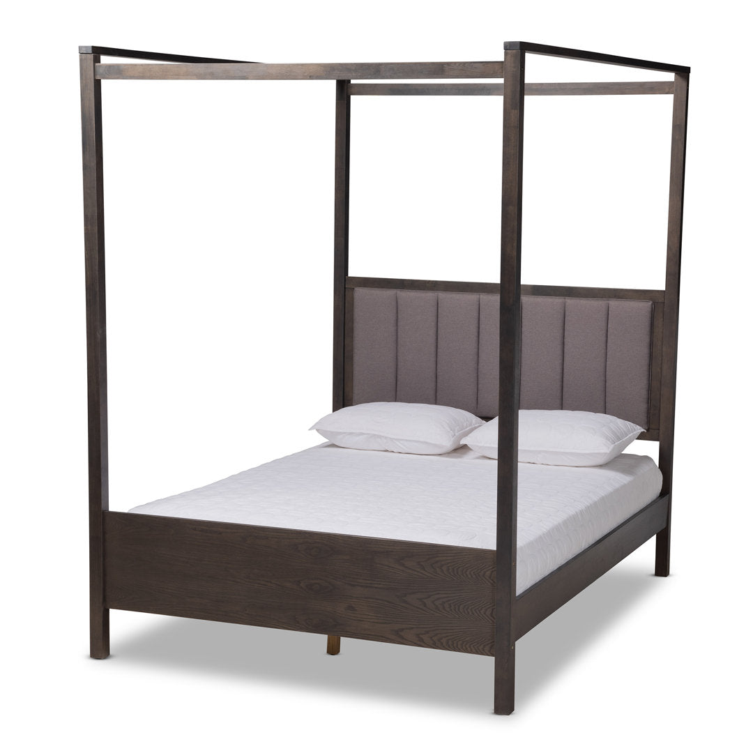 Carrillo Tufted Upholstered Canopy Bed Foundry Select Size: King