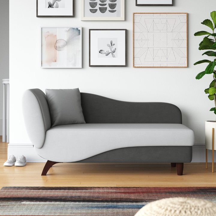 Gaven Armless Reclining Foam Chaise Lounge with Storage Mercury Row® Teen Upholstery Color: Dark Gray/Light Gray