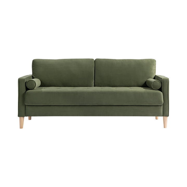 Garren 75.6'' Square Arm Tufted Sofa Mercury Row® Fabric: Green
