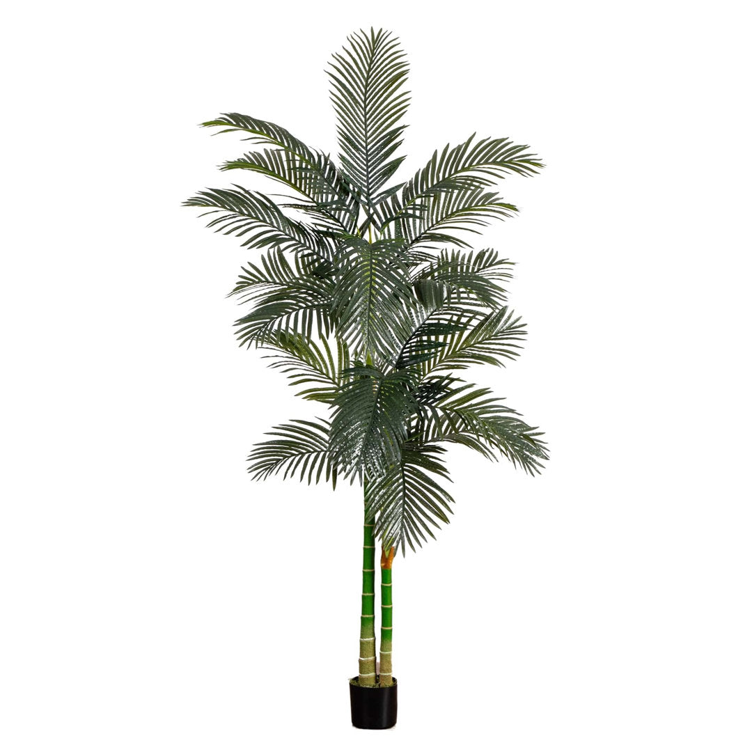 96" Artificial Cane Palm Tree in Pot Bay Isle Home™