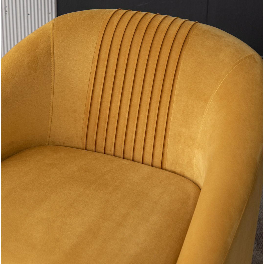 Arrun 28" W Velvet Swivel Barrel Chair (Set of 2) Wade Logan® Fabric: Yellow Velvet