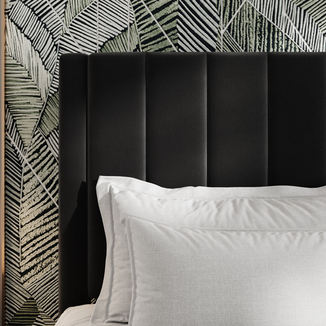 Cleo Velvet Upholstered Platform Bed Kelly Clarkson Home Color: Black Size: Queen
