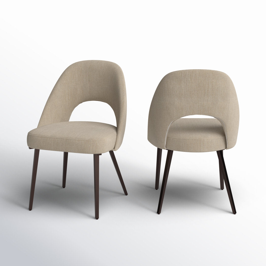 Etna Upholstered Side Chair (Set of 2) Mercury Row® Upholstery Color: Beige Herringbone Twill