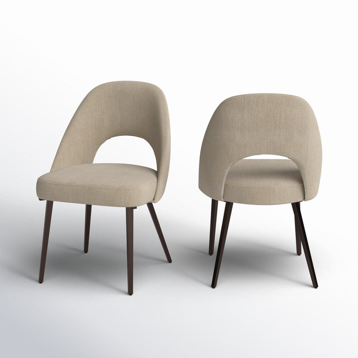 Etna Upholstered Side Chair (Set of 2) Mercury Row® Upholstery Color: Beige Herringbone Twill