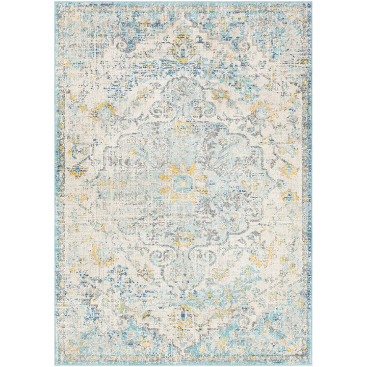 Hillsby Oriental Ivory Cream/Teal/Yellow Area Rug Mistana™ Rug Size: Rectangle 3'11" x 5'7"