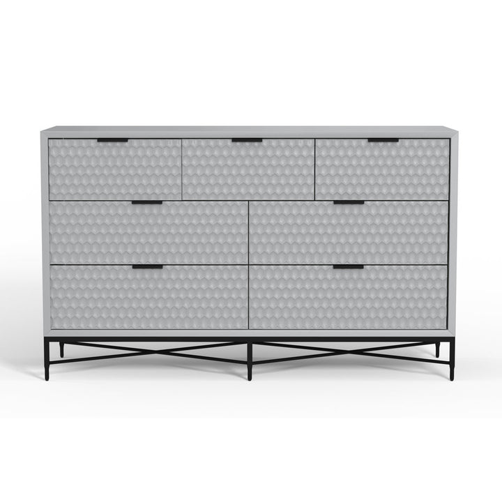 Capra 7 Drawer 56" W Double Dresser AllModern Color: Sky Gray