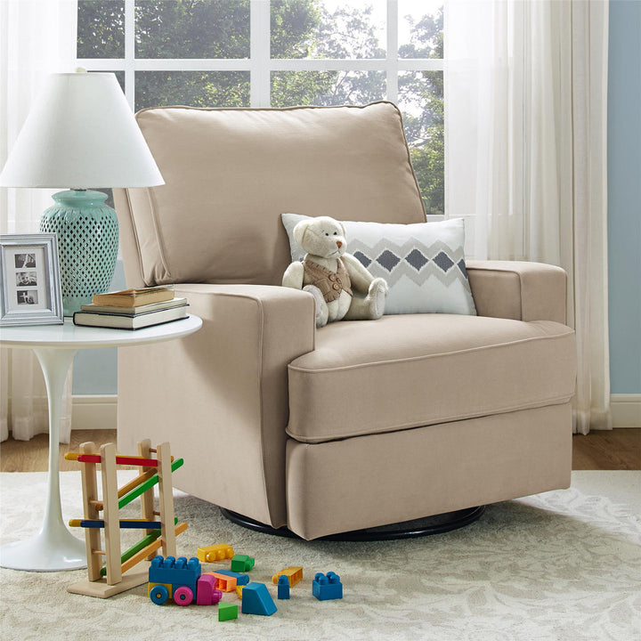Abingdon Upholstered Swivel Reclining Glider Mack & Milo™ Upholstery Color: Beige Velvet