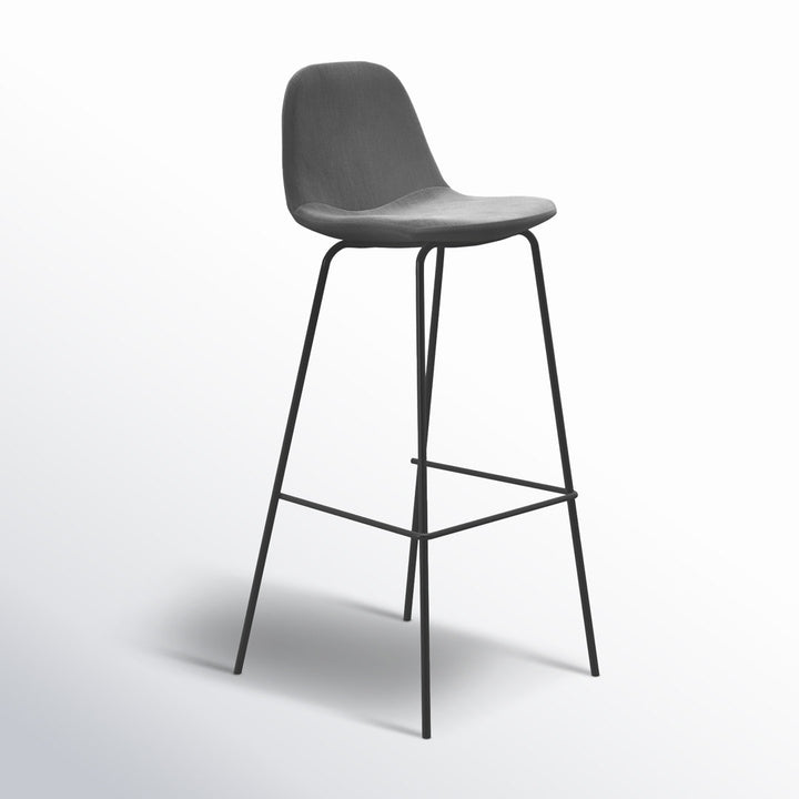 Kody Upholstered Bar & Counter Stool (Set of 2) AllModern Color: Platinum Velvet Seat Height: Bar Stool (30.5" Seat Height)